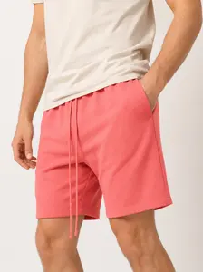Men's Cotton Shorts Casual Elastic Waist Drawstring Summer Beach Vacation Yoga Golf Shorts with Pockets