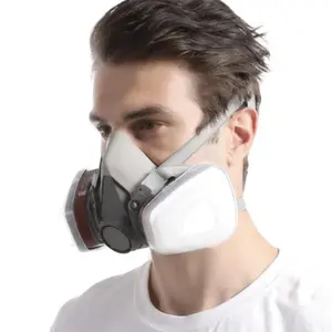 7-in-1 Safety Face Mask Set, Dual Respirator Gas Mask, Protective Mask, Dustproof and Gas-Proof Professional Chemical Spray Paint Workplace Safety Tool