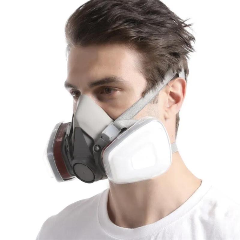7 in 1 Safety Face Mask Set, Dual Respirator Gas Mask, Dustproof ...