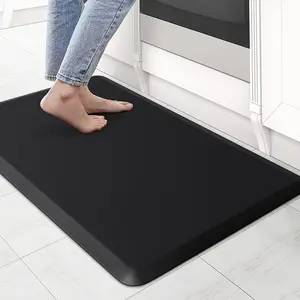 Kitchenclouds Kitchen Mat Cushioned anti Fatigue Rug 17.3"X28" Water Resistant, Non Slip, Standing and Comfort Desk/Floor Mats for House Sink Office (Black) KitchenClouds