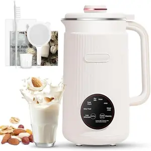 Plant-based milk machine, blades, suitable for making homemade almond, oat, coconut, soy milk and non-dairy beverages, with delayed start/self-cleaning/keep warm/boil water/juice and cream functions, baby food juicer, nut milk maker,