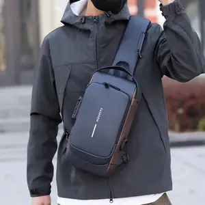 Men's Anti-Theft Chest Bag — Password Lock, USB Port & Waterproof Crossbody Sling