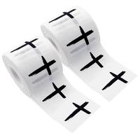 2 Pack: White w/ Black Distressed Crosses