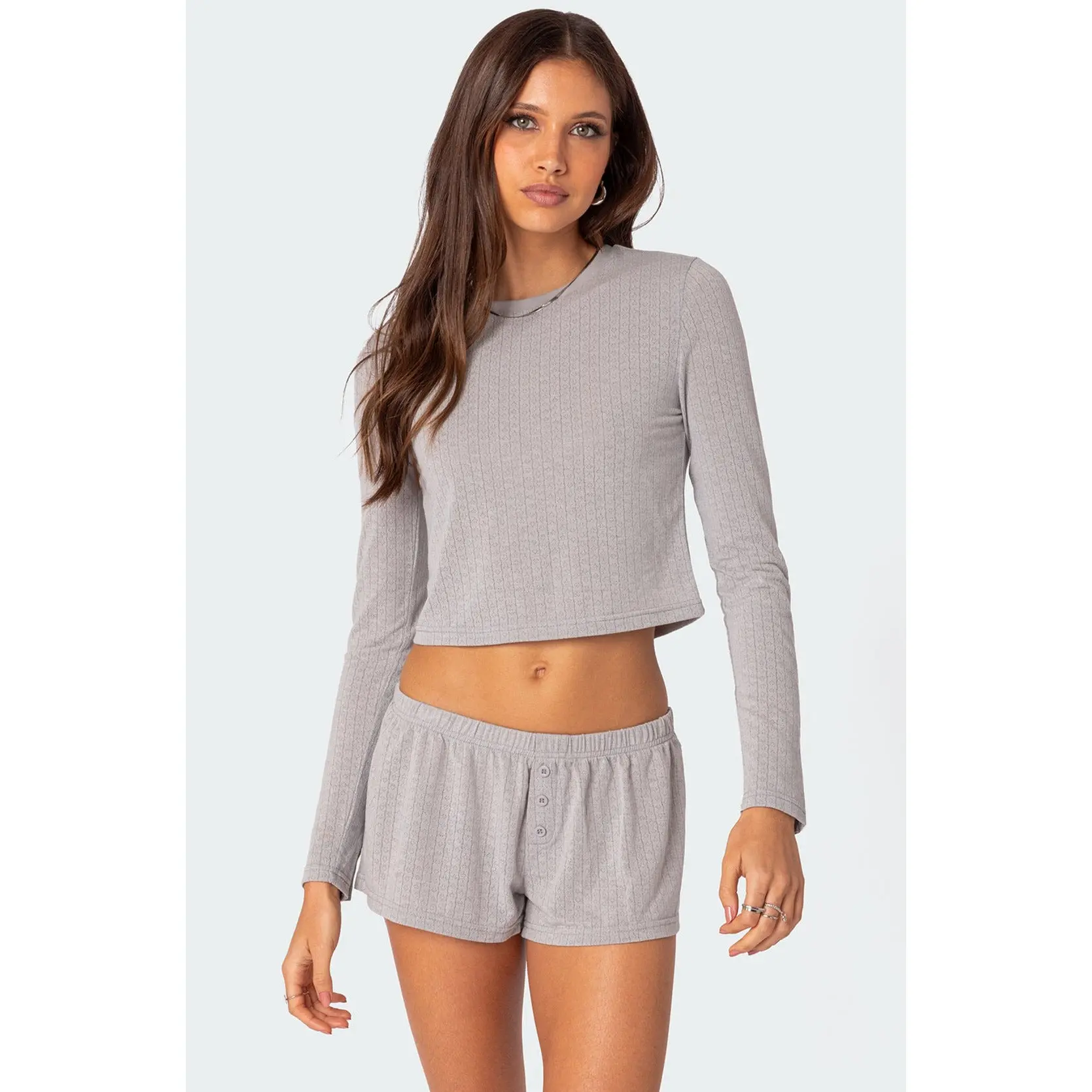 Homey Pointelle Long Sleeve T Shirt