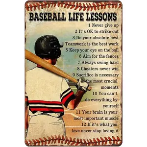 Baseball Decor For Boys Room Baseball Wall Art Baseball Stuff For Boys 8-12 Posters For Boys Bedroom Baseball Metal Sign 8x12 Inch