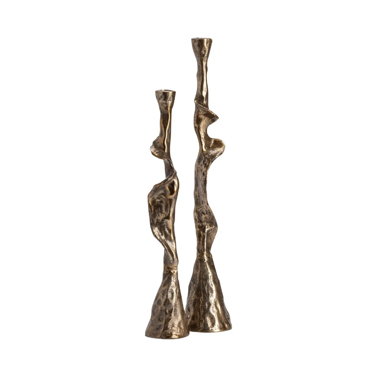 Crestview Collection CVCZHN007 21 x 3.5 x 4 in. Andrews Twisted Taper Candlesticks, Silver