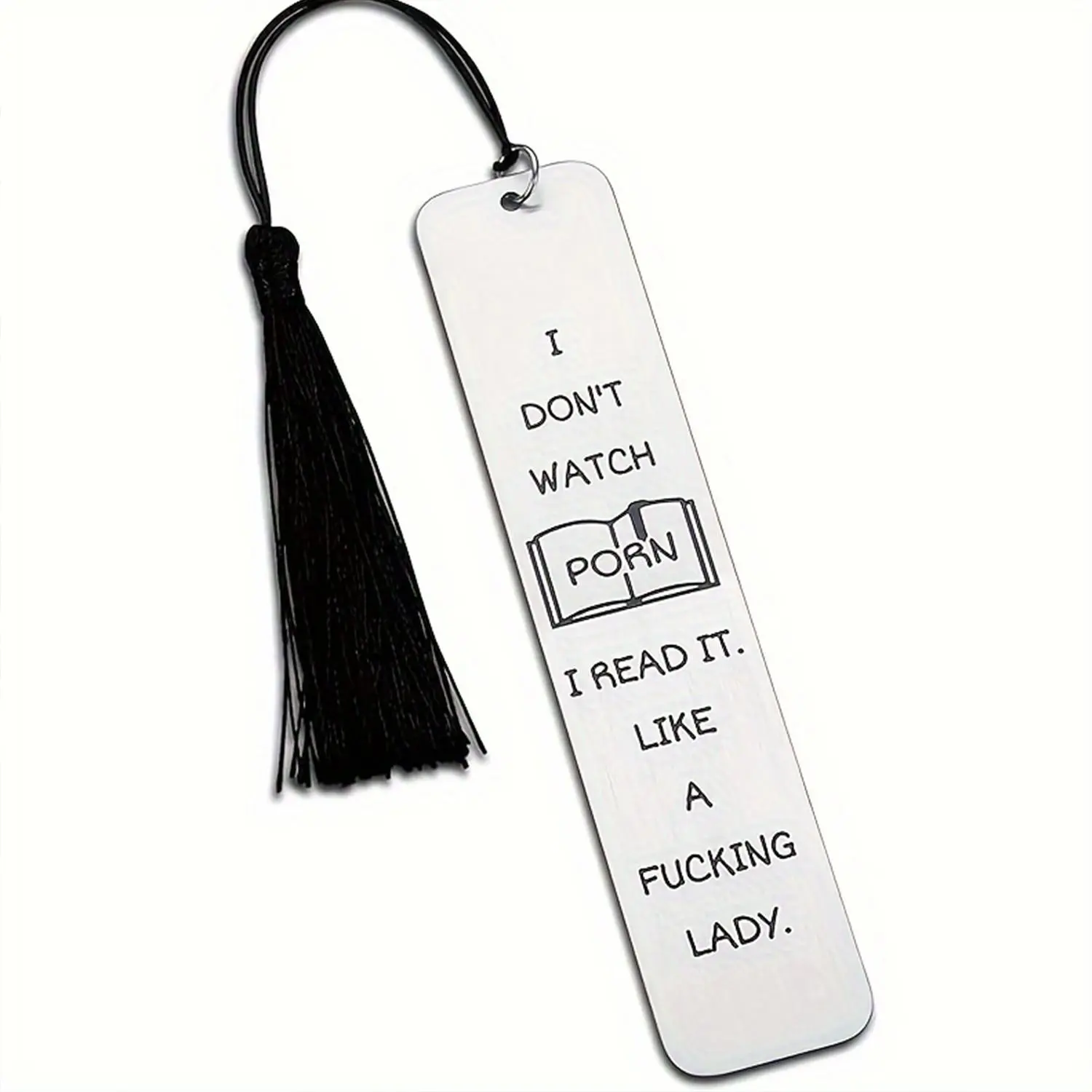 Bookmark with Tassel, 1 Count Stainless Steel Bookmark, Funny Bookmark Tassels for Book Lovers, Bookworms, Spicy Readers, Book Clubs, Birthdays, Valentine's Day, Book Accessories