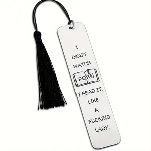 Bookmark with Tassel, 1 Count Stainless Steel Bookmark, Funny Bookmark for Book Lovers, Bookworms, Spicy Readers, Book Clubs, Birthdays, Valentine's Day, Book Accessories