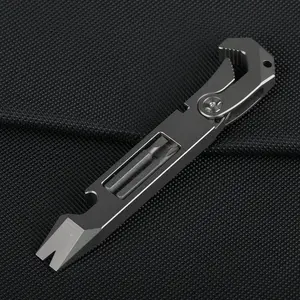Titanium Alloy EDC Pocket Multi-function Crowbar Driver Wrench Tool Unpacker Bottle Opener Outdoor Equipment