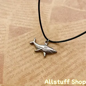 1pc Shark Pendant Necklace - Minimalist Unisex Jewelry for Men & Women, Durable Polyester Fiber Chain, Versatile Daily & Party Wear,  Gift, Year-Round Accessory.Kpop style jewelry.