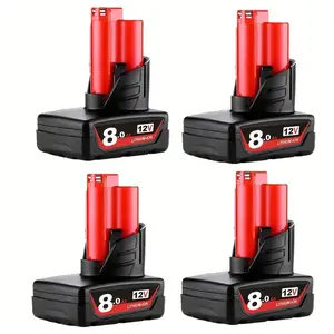 Replacement for Milwaukee 12V Battery 8.0Ah 12V Battery Pack,Lithium-Ion High Capacity Batteries M12 48-11-2411 48-11-2420 48-11-2401 48-11-2402 48-11-2401 48-11-2411 48-11-2425