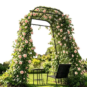 Garden Arch Trellis 83" H x 49" L x 31.5" W Heavy-Duty Plant Support with Nylon Netting & 100 Leaf Ties – Reusable Climbing Trellis for Tomatoes, Cucumbers, Beans & Flowers (Large)