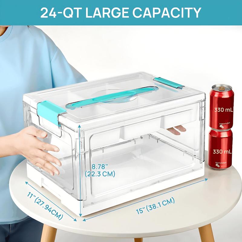2 Pack  Clear Plastic Craft Organizers and Storage Box with Removable Trays and Dividers, Art Supply Organizers and Storage, Ideal Containers for Coloring Books, Toys, Craft Supplies, Medicine, New Year Gift