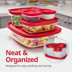 EasyStore Large Containers, 18-Piece Set, Food Storage Containers with Lids