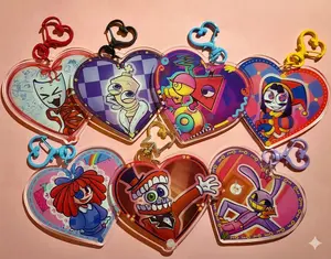 TADC keychain, The Amazing Digital Circus Keychain!!! Pomni, Jax, Ragatha, Kinger, Zooble, and Gangle TADC keychain, Perfect Accessories For Bags, Keys, Gift