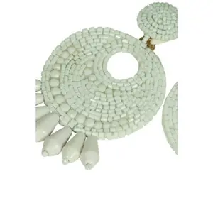 WHITE GYPSY HOOP EARRINGS