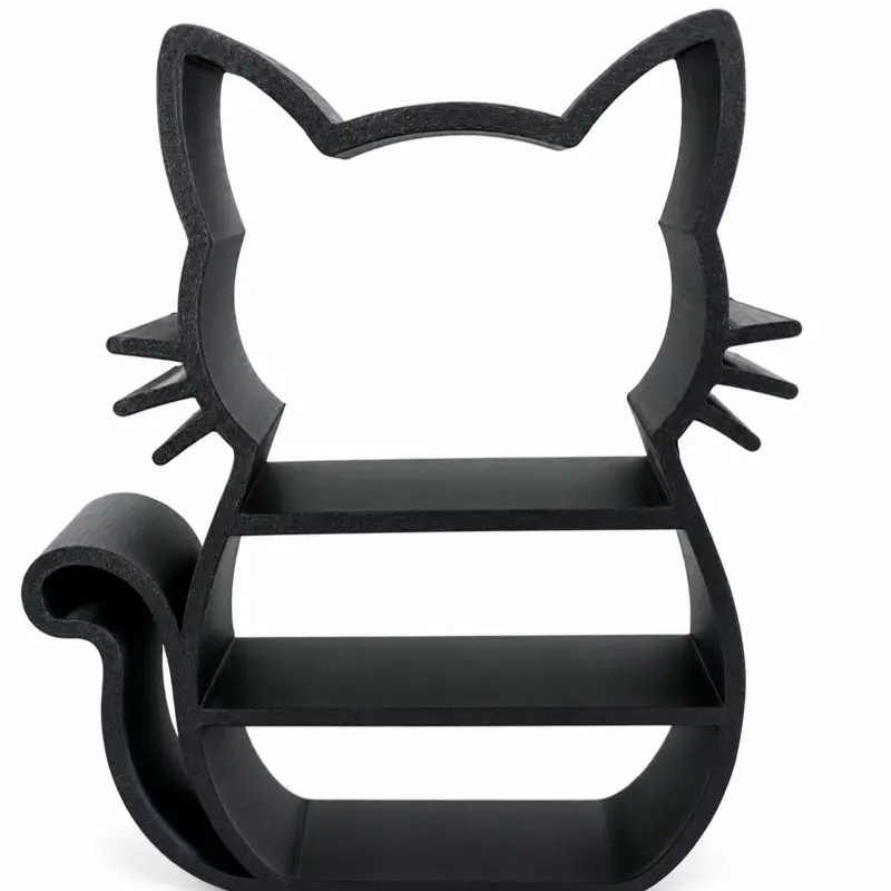 3D Printed Durable Plastic Rectangle Cat Shelf - Standing Home Organizer, Storage Rack for Room Decor