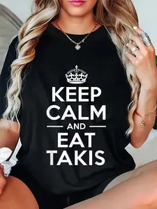 100% Cotton Unisex Takis Keep Calm and Eat Takis Spicy Chips Lover Gift T-Shirt