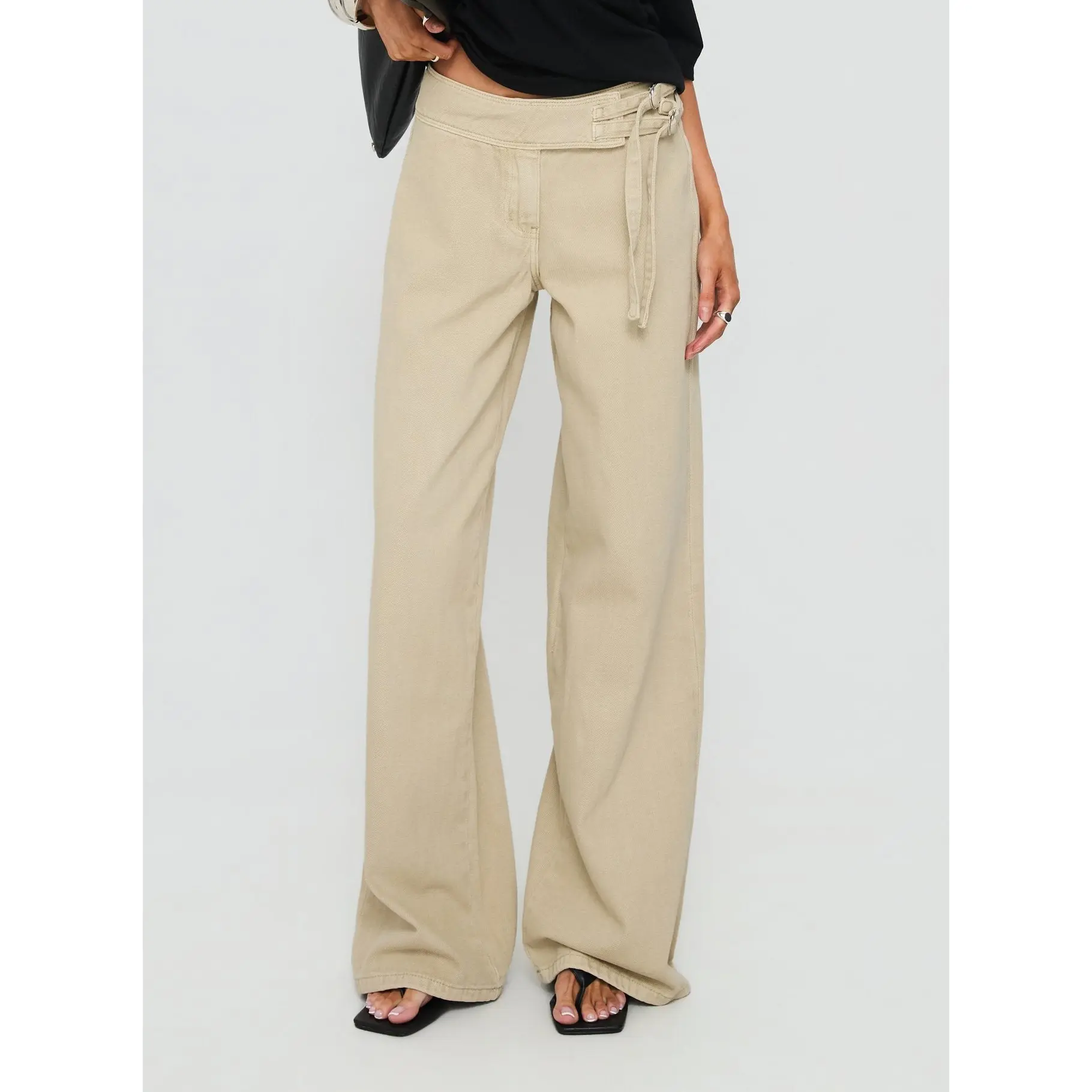 Boxie Mid Rise Wide Leg Jeans Washed Green