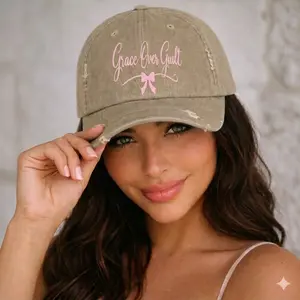 Grace Over Guilt Cap | Script Ribbon Embroidered Baseball Hat