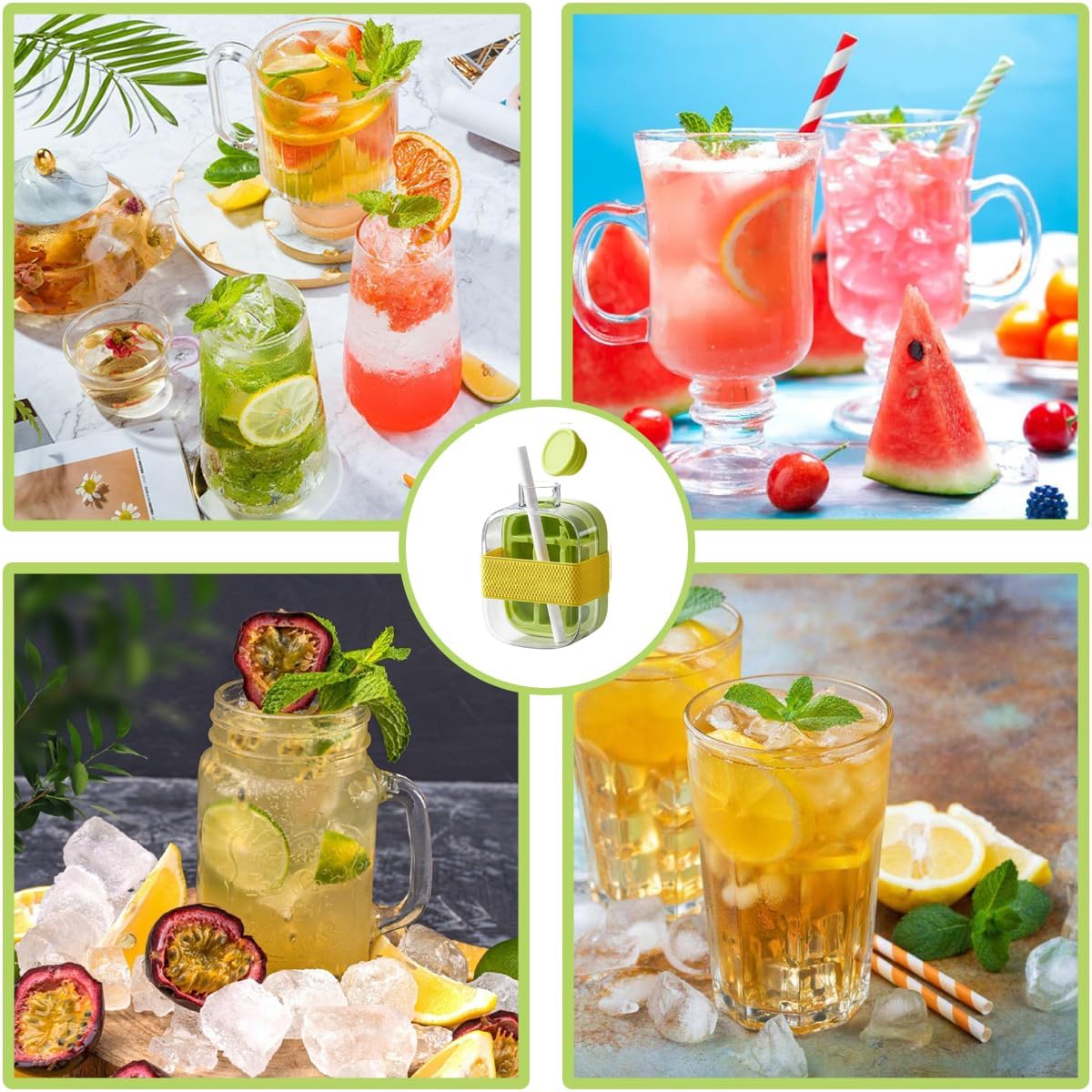 2 in 1 Ice Cube Bottle, Touch-Free Ice Cube Tray Water Bottle，Portable Ice Cube Making Bottle，Press to Release Ice Tray for Home，Outdoor, Office Ice Making (Pink, 500 ML)