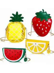 Cute Fruit Shoulder Bag, Avocado Lemon Watermelon Shape, Pineapple Strawberry Crossbody Mini Bag, Women's Wallet (fresh Style)