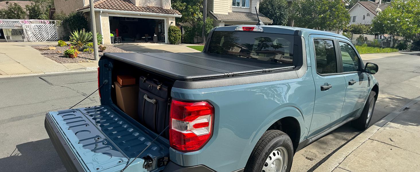 [Fits 2015-2026 Chevrolet Colorado & GMC Canyon] 5.2 FT Bed, FRP Hard Tri-Fold Truck Bed Tonneau Cover -