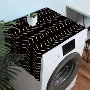 Geometric Pattern Washing Machine Dust Cover, Polyester Fiber, Prevents Dust and Stains, Non-Waterproof, Easy to Use and Clean