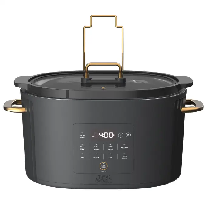 Thyme & Table 6QT Programmable Slow Cooker, Slate Grey