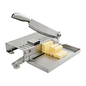 Manual Slicer Meat Cutter Stainless Steel Cutter Slicing Knife Easy To Clean Stainless Steel Manual Meat Cutter Suitable For Frozen Beef, Vegetables And Bones, Ideal Kitchen Gadget