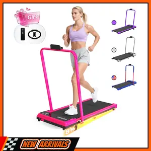 【New Arrivals】YAGUD Walking Pad w/ Adjustable Incline - Low-Noise Walking Pad w/ 265lbs Weight Capacity, Remote Control w/ Free Resistance Bands, Easy mobility, Home Gym Equipment