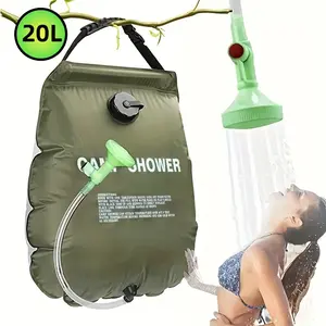 5.28 Gallon Portable Camping Shower with Adjustable Hose Lightweight Foldable Outdoor Shower Equipment for Camping Beach RV Yard