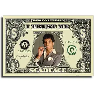 Poster Dollar, Modern Wall Art Picture For Family Bedroom Decor, Unique Poster For Fans Of Scarface And Iconic Movie Characters Painting Ornaments