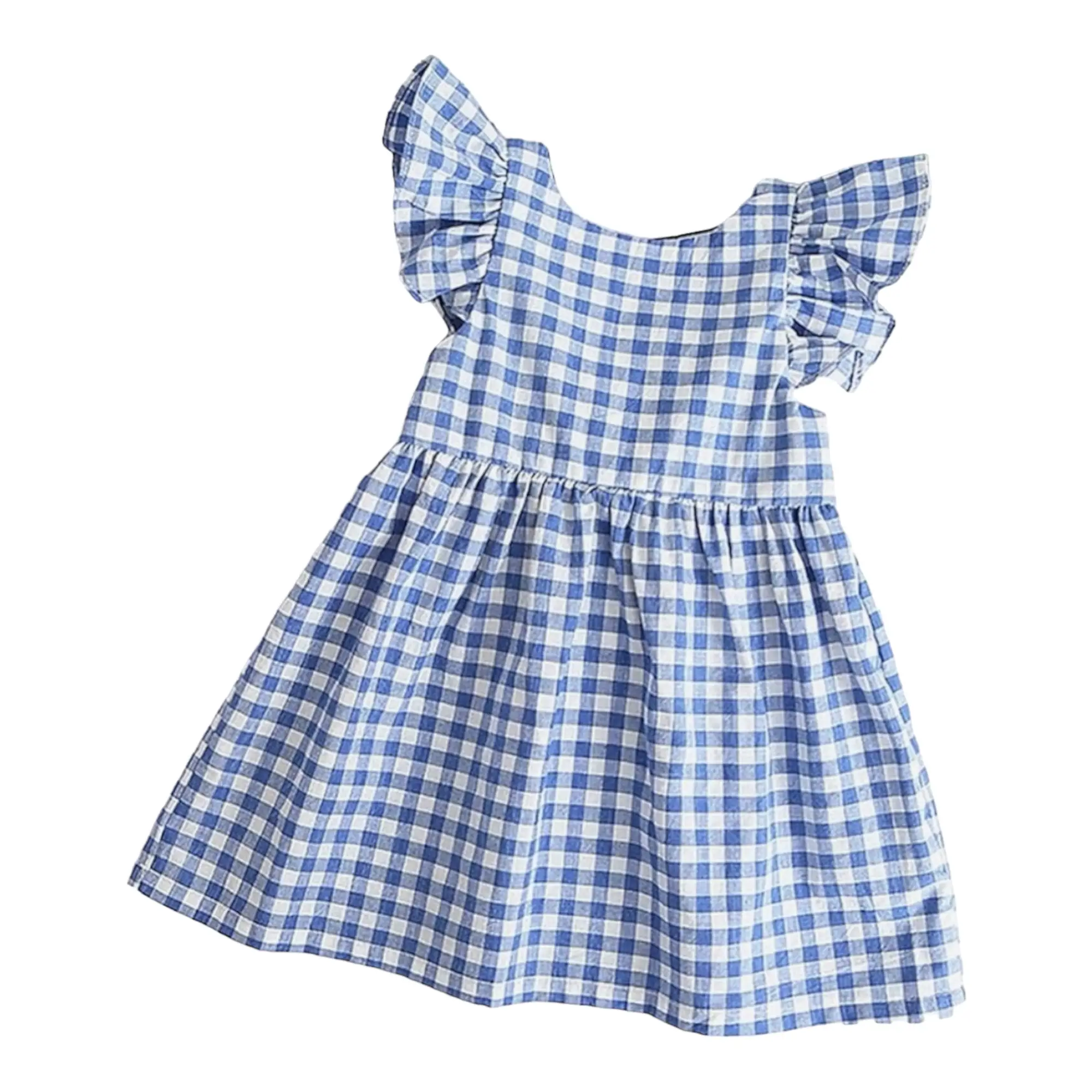 L.W. Clothing Company Ruffle Girls Dress Baby and Toddler Bowknot Casual Party Dress A-Line Sundress 100% Cotton Soft and Breathable Design
