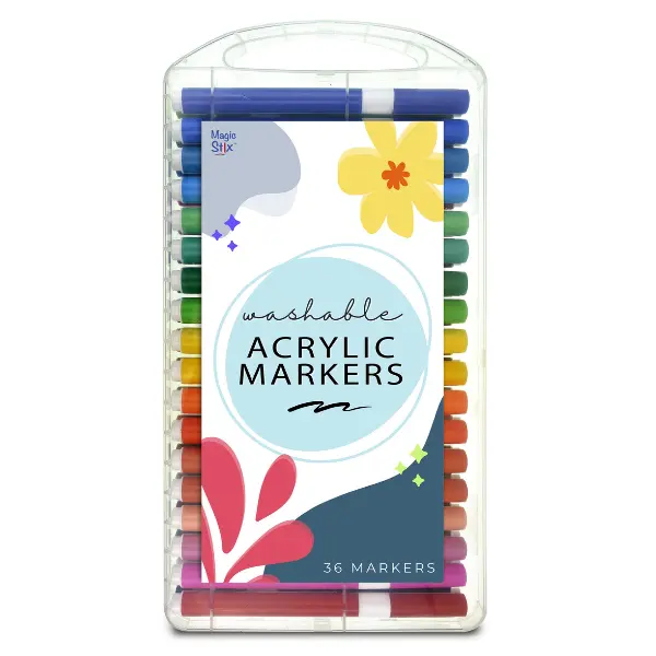 Magic Stix Washable Acrylic Markers, 36 Pack