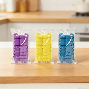 24pcs Disposable Toilet Brush Refills, punch-free and disposable design for bathroom use. Antibacterial brush heads with powerful cleaning pads, discard after one use without dirtying hands, easily removing stubborn stains and odors from the toilet.