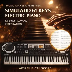 Children’s 61-key electronic piano, full-size keys, built-in microphone with sheet music, beginner-friendly, home holiday gift