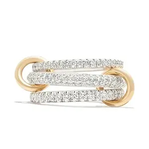 Gold Stackable Rings for Women Non Tarnish, Cubic Zirconiaa Rings, Silver Gold Multi Ring Mixed Metals Stack Rings Set