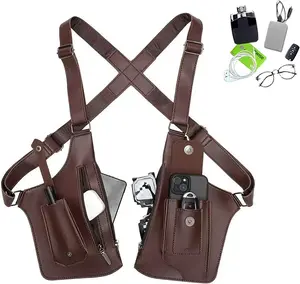 Adjustable underarm shoulder bag for men and women — anti-theft hidden storage for cell phones and other hunting and outdoor gear; high-quality PU leather; a top Christmas choice and the best holiday gift.