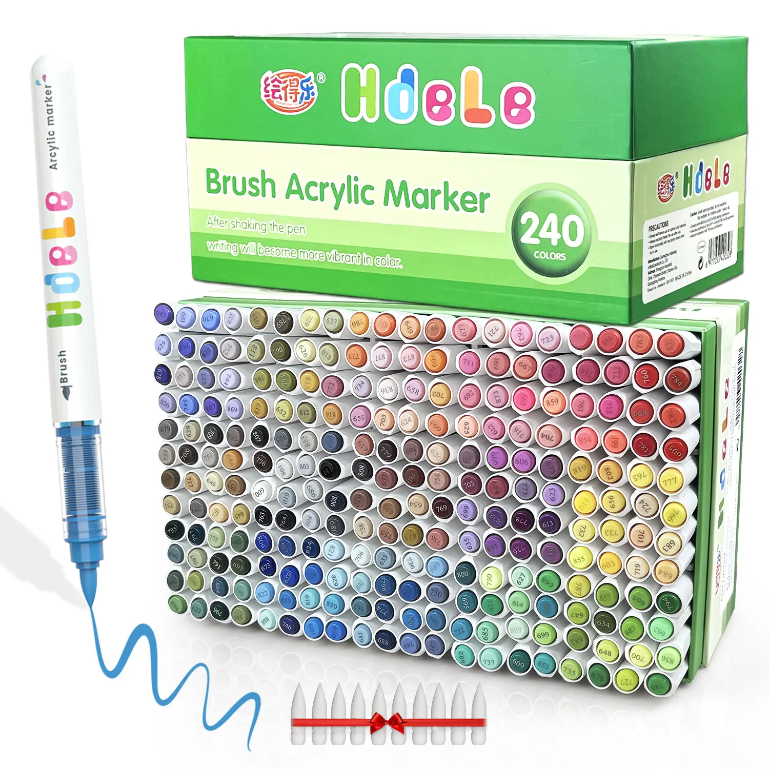 Hdele 240 Acrylic Paint Markers, Brush Tip Acrylic Paint Pens for Pumpkin Paint, Christmas Art, Rock Painting, Wood, Glass, Ceramic, Canvas, Stone, DIY Crafts