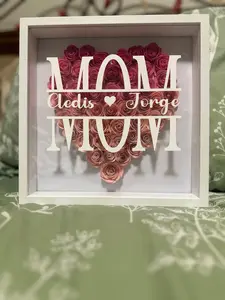 Personalized Shadow Box Frame - Personalized Gift, Paper Flower Frame, Custom Anniversary Gift, Paper Flowers, Valentine's Day Gift, 10inx10in