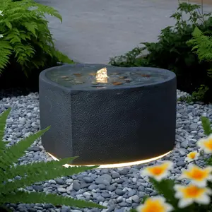 Tankana Heart Shaped Resin Water Fountain with LED Lights & Pump for Outdoor Garden Patio Balcony Courtyard Terrace Porch Decoration 15.75 Inch H UL Certified