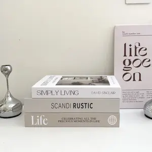 3pcs Simple Home Decor Fake Book Bookend, Coffee Table Bedside Table Decoration, Living Room Bedroom Study Decor, Photo Props, Holiday Decorations
