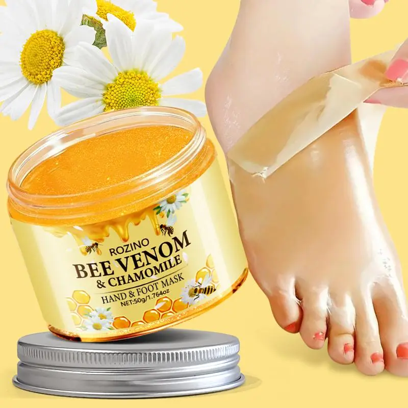 Bee Venom Chamomile Hand & Foot Mask Moisturizer, Moisturizing Hydrating Soft Exfoliating Hand & Foot Care Mask, Foot Care Products for Daily Use Beauty Products, Dead Skin Removal For Feet