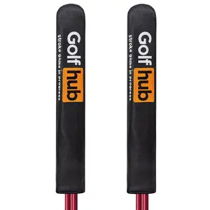 1pc HUB Letter Style Golf Alignment Stick Cover, Premium PU Sleeve, Durable, Fits Most Sticks, Golf Training Aid for Men & Women