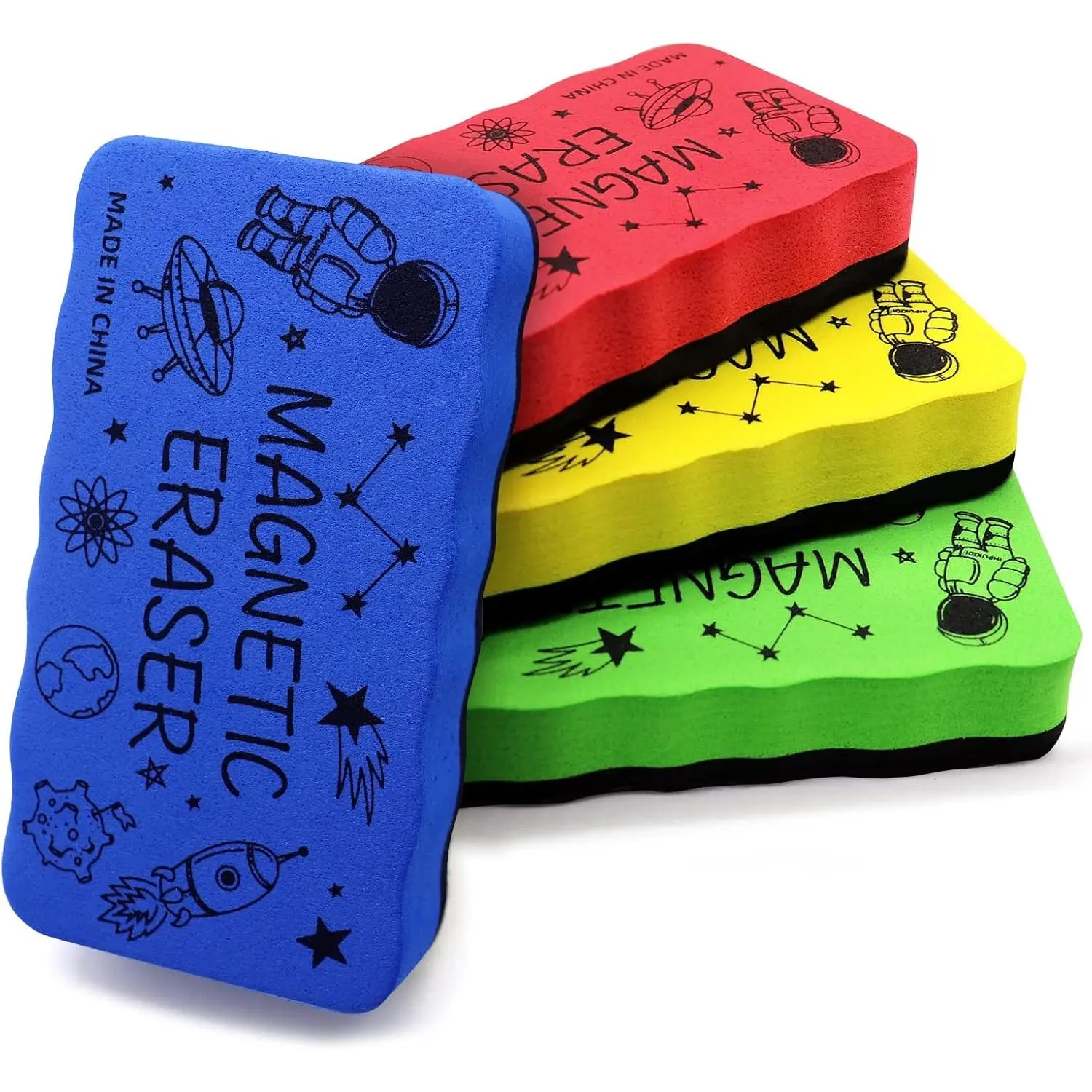 Dry Erase Eraser,  Whiteboard Eraser 4 Pack White Board Erasers, Dry Eraser for Whiteboard, Chalkboard, and Glass,  for Classroom, , Office,4 Colors