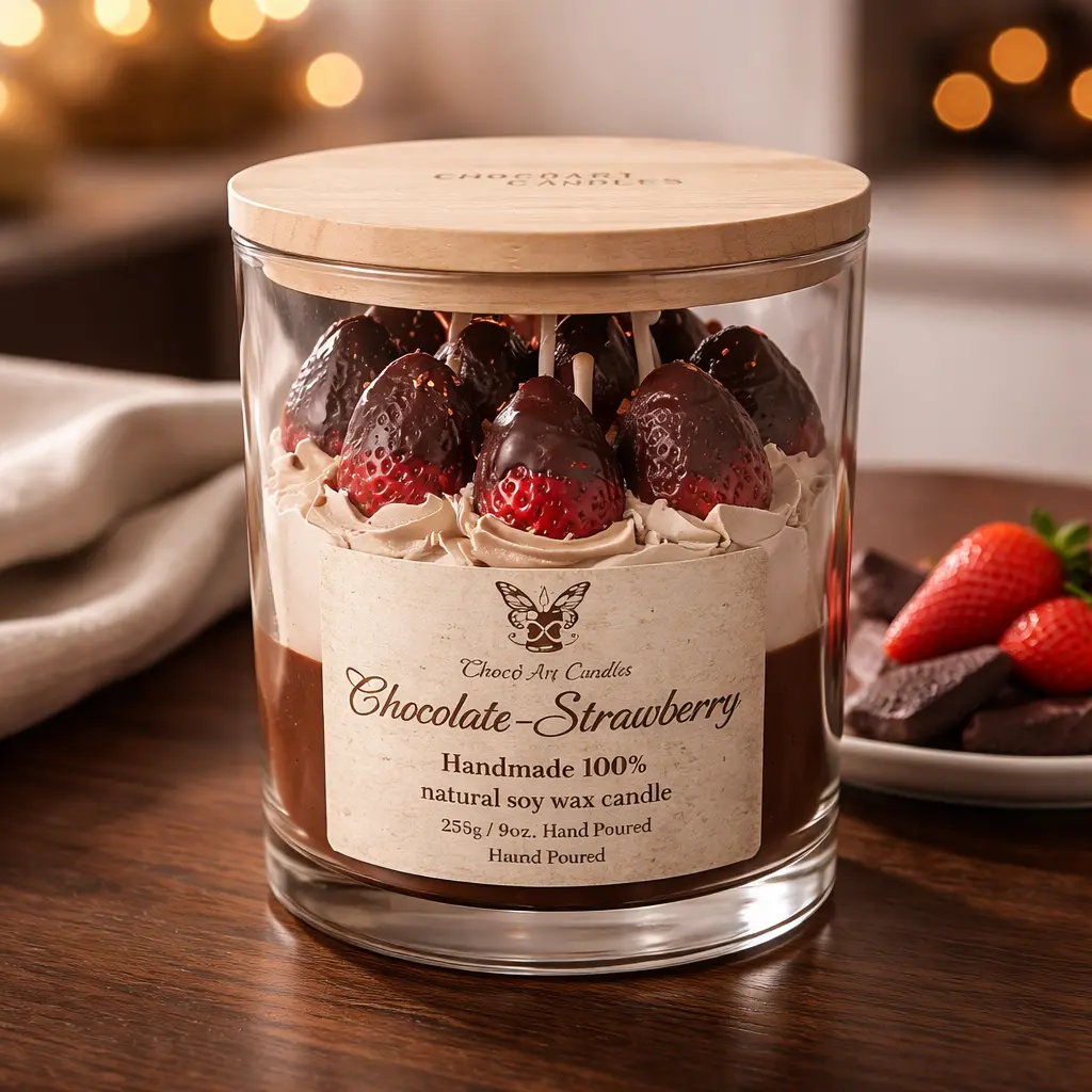 Chocolate -Strawberry Candle 100% Soy Wax- Warmer Lamp Compatible