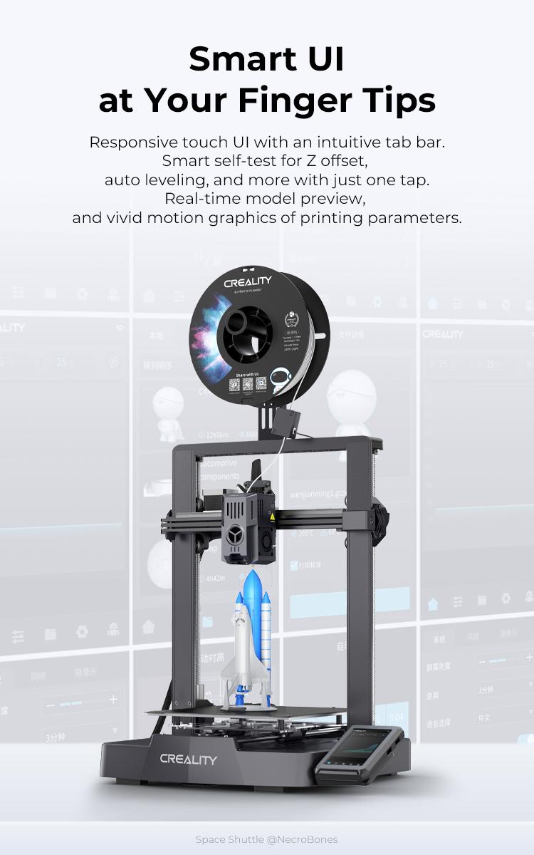 Creality Ender-3 V3 KE 3D Printer - Fused Deposition Modeling Technology, 500mm/s Max Printing Speed and X-axis Linear Rail