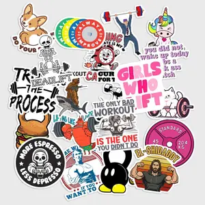 Sticker Pack 20 pcs Workout Motivation Stickers, Gym Fitness Vinyl Decals