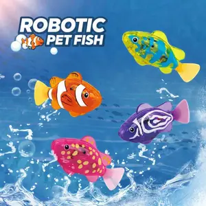 Robot Fish, Robotic Fish for Cats and Dogs, Swimming Fi-sh with Luminous Function, Waterproof Bath Fi-sh for Pets, Interactive Robot Fi-sh for Aquarium and Pool Play (4 Pack)